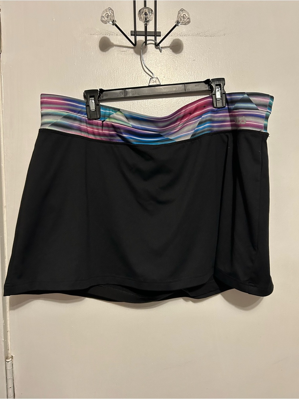 Fila Black Skort with Pink, Purple and Blue Striped Waistband